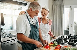 A family brushing their teeth together in the bathroom
