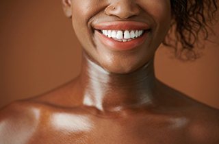 Lady has gap in teeth